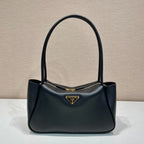 PRADA 28 LARGE BLACK CALFSKIN HANDBAG