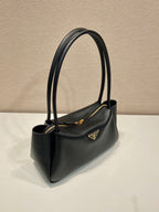PRADA 28 LARGE BLACK CALFSKIN HANDBAG