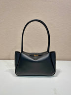 PRADA 28 LARGE BLACK CALFSKIN HANDBAG