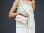 CHANEL MINI RECTANGLE FLAP BAG 20CM LIGHT PINK LAMBSKIN GOLD HARDWARE