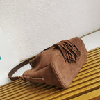 PRADA BUCKET BAG 21 IN BROWN SUEDE