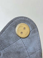 CHANEL 25 HANDBAG IN GREY 30 SUEDE GOLD HARDWARE