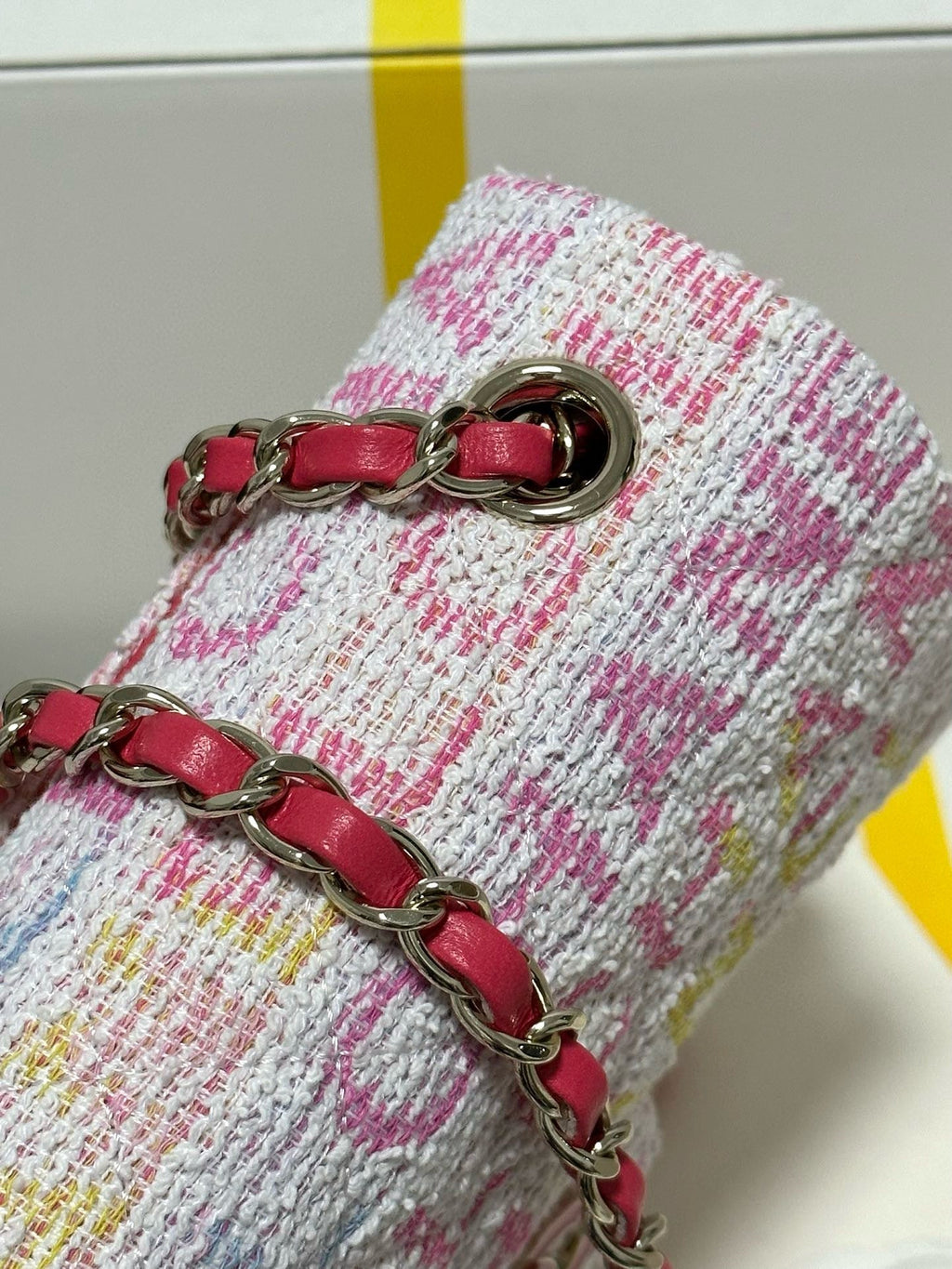 CC 24C CLASSIC DOUBLE FLAP MULTICOLOR TWEED GHW