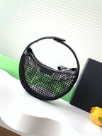 CHANEL 25S POUCH IN BLACK LAMBSKIN WITH MESH GOLD HARDWARE