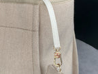 CHANEL SHOPPING BAG 38 IN BEIGE AND WHITE CANVAS