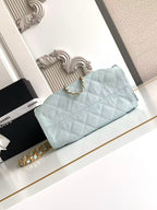 CHANEL 25 MINI HANDBAG 22CM IN BABY BLUE GRAINED CALFSKIN GOLD HARDWARE