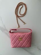 CHANEL TOP HANDLE BAG 19 IN PINK GRAINED CALFSKIN