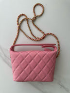 CHANEL TOP HANDLE BAG 19 IN PINK GRAINED CALFSKIN
