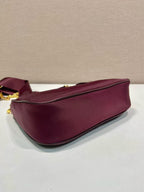 PRADA HOBO BAG 22 IN BURGUNDY RED RE-NYLON