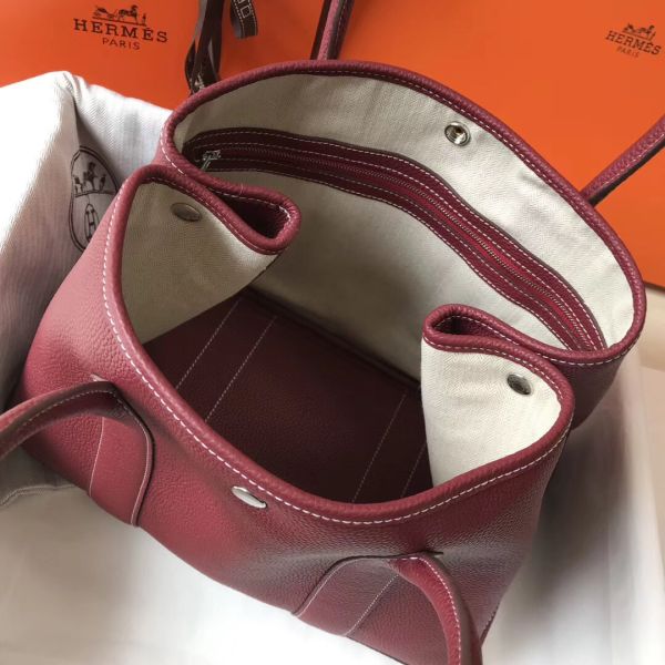 HERM Garden Party 36 Bag In Bordeaux Clemence Leather