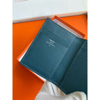 HERM MC¬≤ Euclide Card Holder in Blue Colvert Shiny Alligator Leather
