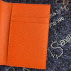 HERM MC¬≤ Euclide Card Holder In Orange Epsom Leather