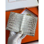 HERM MC¬≤ Euclide Card Holder in Himalaya Niloticus Crocodile Skin
