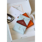 HERM Calvi Duo Verso Card Holder in Blue Brume Mysore Goatskin