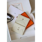 HERM Calvi Duo Card Holder in Mushroom Mysore Goatskin