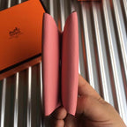 HERM Calvi Card Holder In Pink Epsom Leather