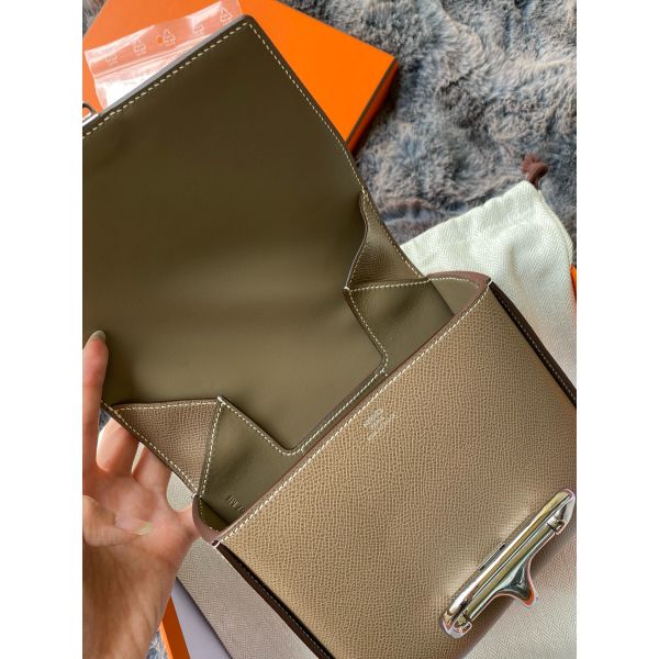 HERM Della Cavalleria II Mini Bag in Taupe Epsom Calfskin