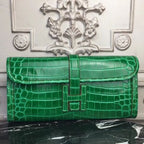 HERM Jige Elan 29 Clutch In Bambou Crocodile Leather