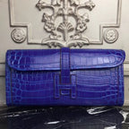 HERM Jige Elan 29 Clutch In Blue Electric Crocodile Leather