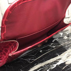 HERM Jige Elan 29 Clutch In Dark Red Crocodile Leather