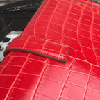 HERM Jige Elan 29 Clutch In Red Crocodile Leather