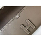 HERM Jige Elan 29 Clutch In Taupe Grey Epsom Leather