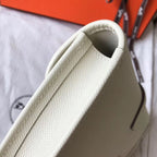 HERM Jige Elan 29 Clutch In White Epsom Leather