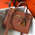 HERM Kelly 20cm Bag In Gold Clemence Leather GHW