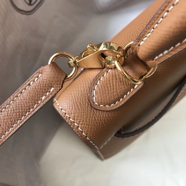 HERM Kelly 25cm Sellier Bag In Gold Epsom Leather