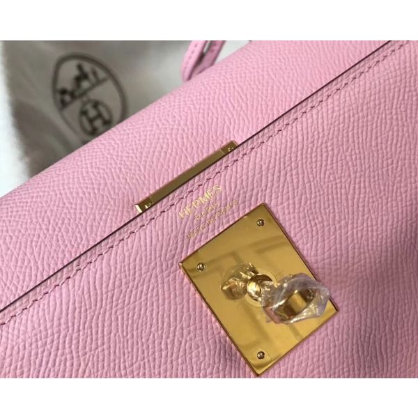 HERM Kelly 28cm Bag In Mauve Sylvestre Epsom Leather GHW