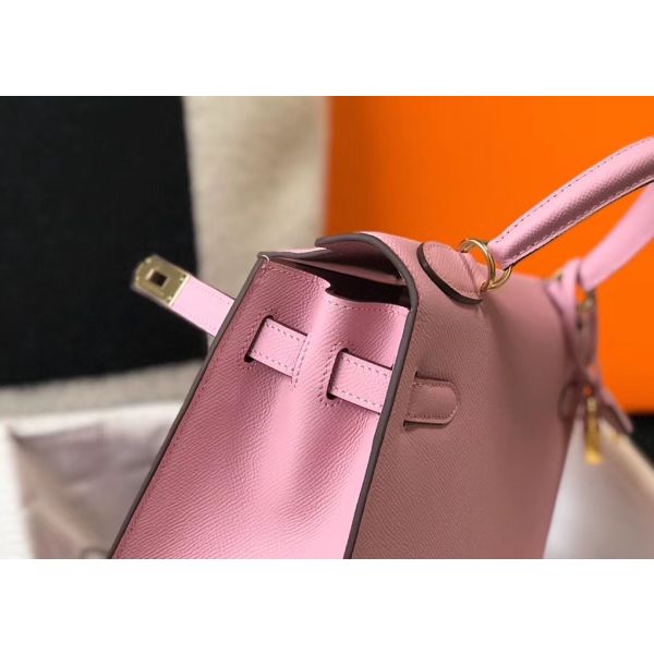 HERM Kelly 28cm Bag In Mauve Sylvestre Epsom Leather GHW