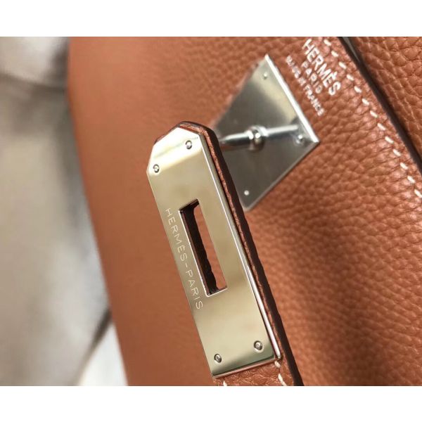 HERM Kelly 32cm Bag In Gold Clemence Leather PHW