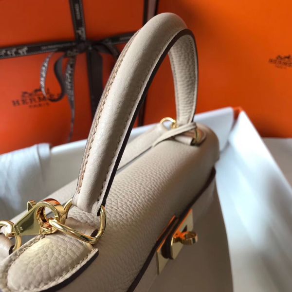 HERM Kelly 32cm Bag In Trench Clemence Leather GHW
