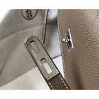 HERM Kelly Depeche 38 Briefcase In Taupe Calfskin