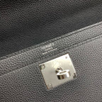 HERM Kelly Depeches 36 Briefcase in Black Clemence Leather