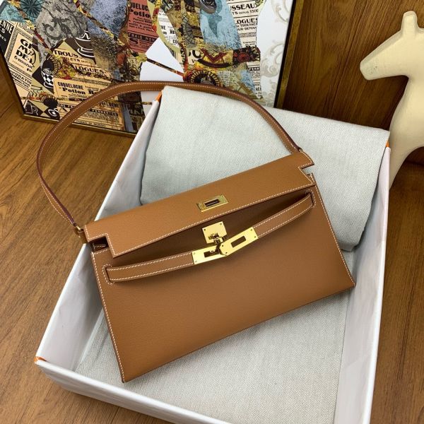 HERM Kelly Elan Handmade Bag In Gold Epsom Leather
