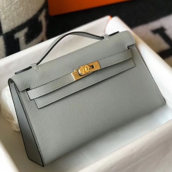 HERM Kelly Pochette Bag In God Epsom Leather
