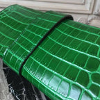 HERM Medor Clutch Bag In Bamboo Crocodile Leather