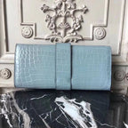 HERM Medor Clutch Bag In Ciel Crocodile Leather