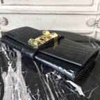 HERM Medor Clutch Bag In Black Crocodile Leather