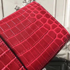 HERM Medor Clutch Bag In Red Crocodile Leather