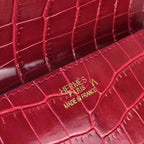 HERM Medor Clutch Bag In Red Crocodile Leather