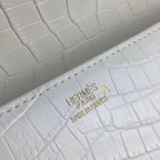 HERM Medor Clutch Bag In White Crocodile Leather