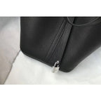 HERM Picotin Lock 18 Bag In Black Clemence Leather