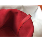 HERM Picotin Lock 18 Bag In Red Clemence Leather