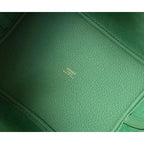 HERM Picotin Lock 18 Bag In Vert Criquet Clemence Leather