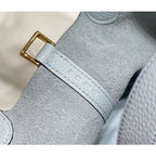 HERM Picotin Lock 22 Bag In Blue Brume Clemence Leather