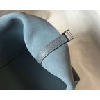HERM Picotin Lock 22 Bag In Blue Lin Clemence Leather