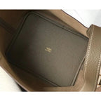 HERM Picotin Lock 22 Bag In Taupe Clemence Leather
