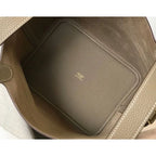 HERM Picotin Lock 22 Bag In Tourterelle Clemence Leather